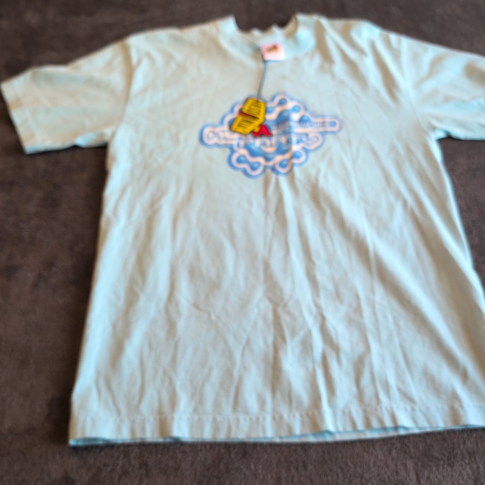 Insomniac Rhythm Therapy Graphic T-Shirt Light Blue Made in USA Mens M NWT